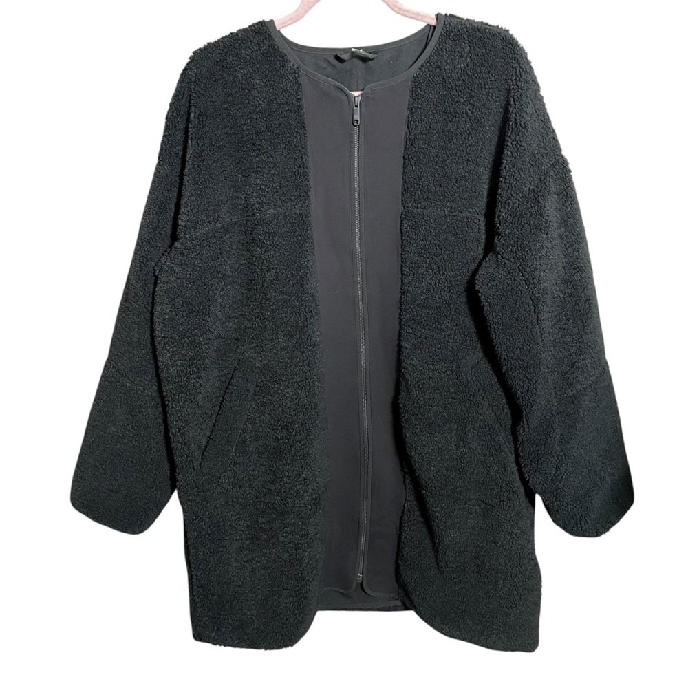 Lululemon Collarless Textured Fleece Full Zip Jacket Black